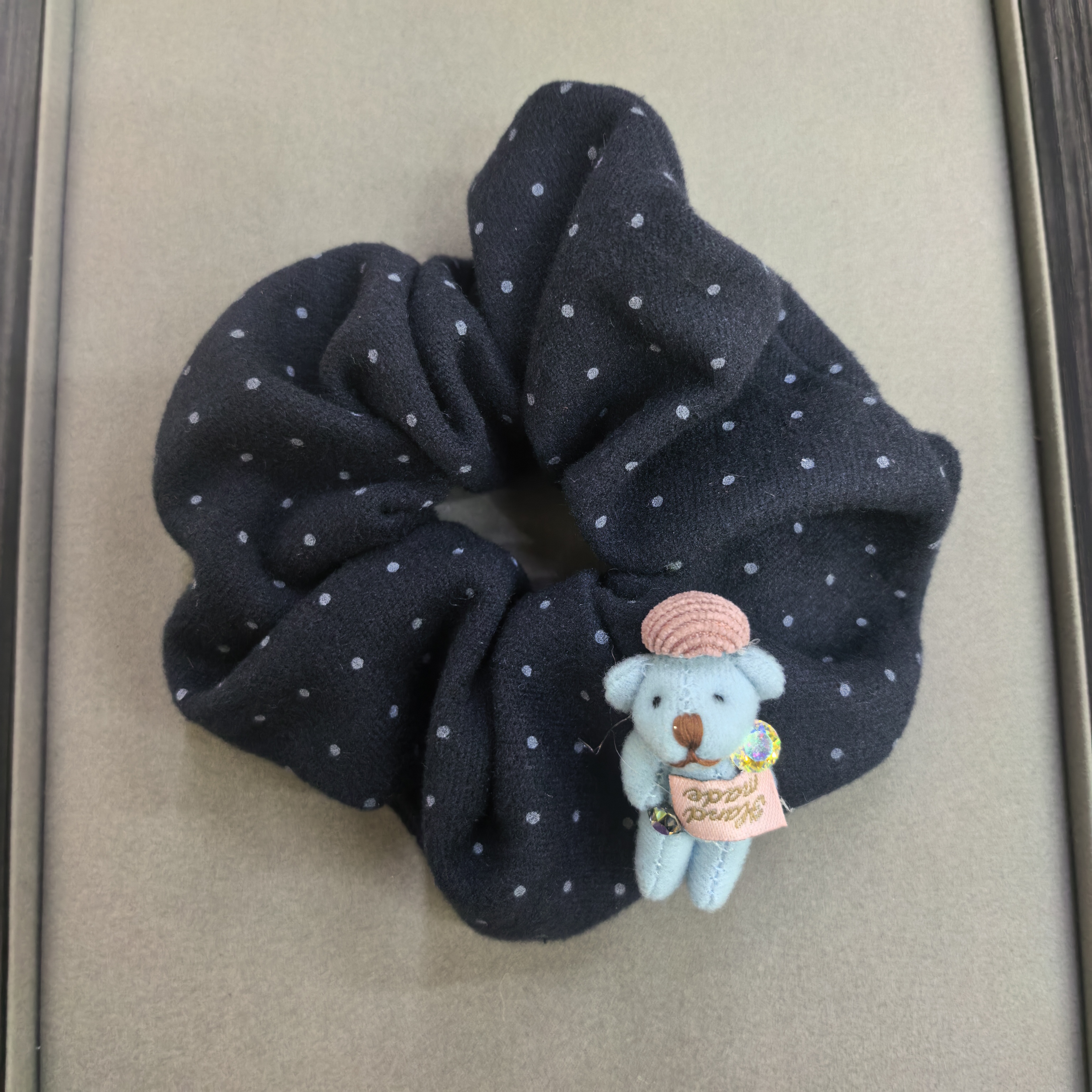 E586蓝色小熊加厚绒绒波点肠圈