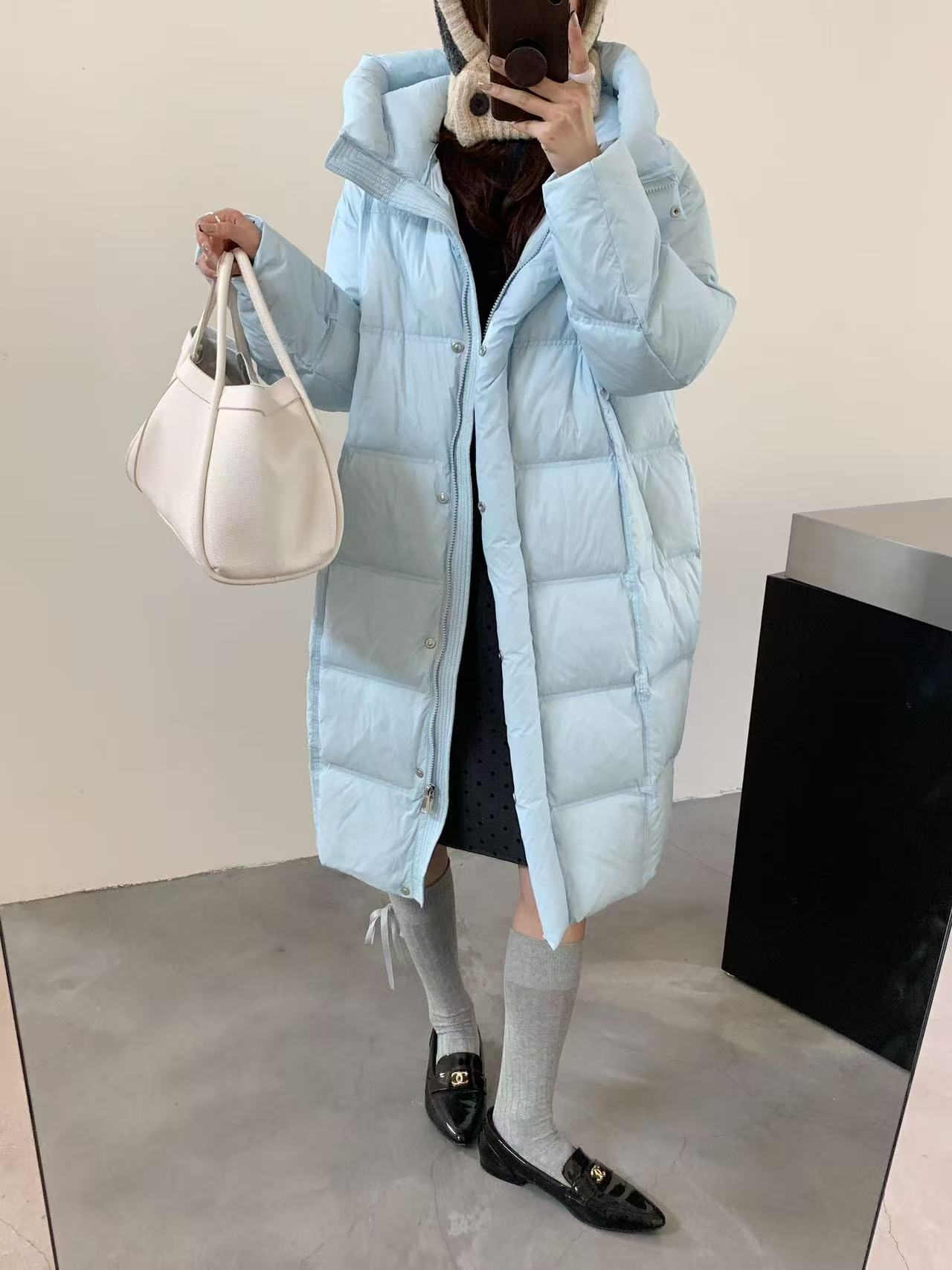 【90白鹅绒系列】2025超好看韩系长款一件过冬时尚泡芙超轻羽绒服