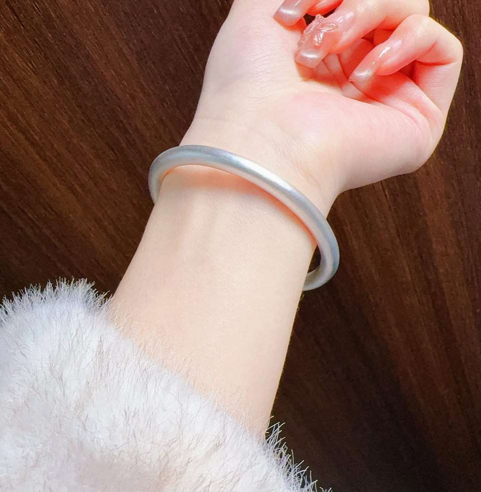 足银手镯 足银制品999纯手工素圈古法手镯（纯手工定制不支持退款）