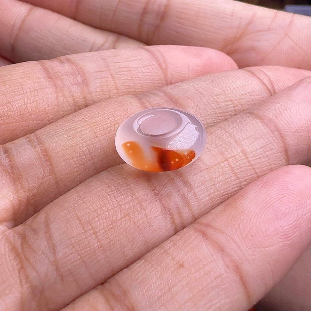 南红玛瑙未镶嵌珠宝奇石卡环13.4mm