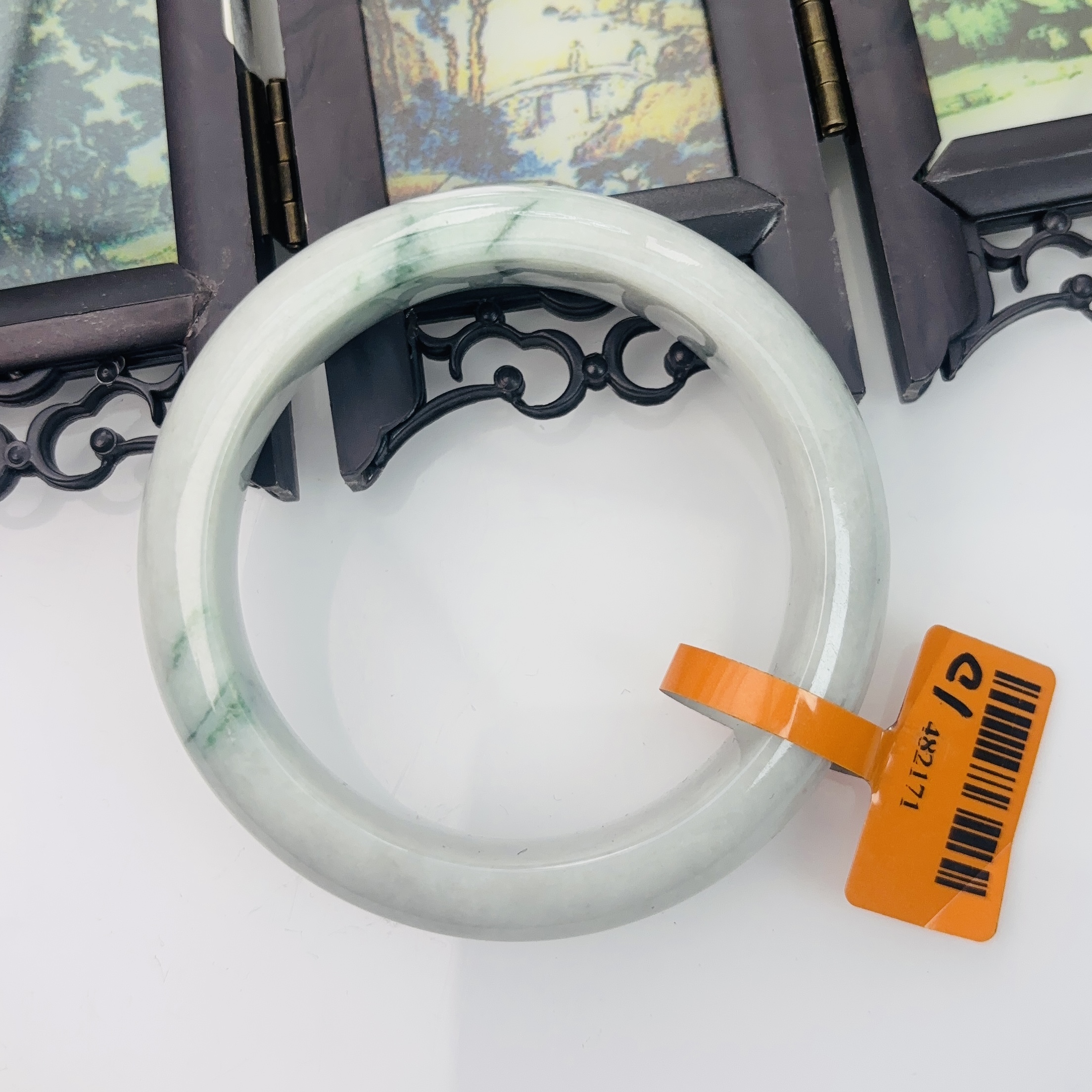  【秋姐翡翠】天然A货翡翠手镯58圈&C6-1