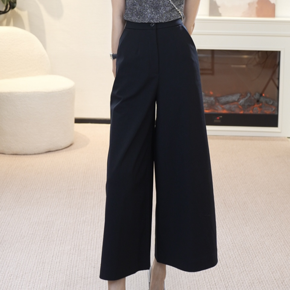 GIRDEAR/哥弟经典招牌四面弹简约百搭高腰显瘦阔腿裤110035