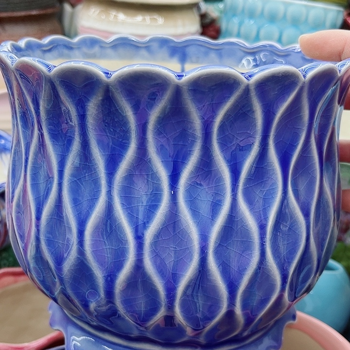 多肉绿植陶瓷花盆9.9包邮，有孔