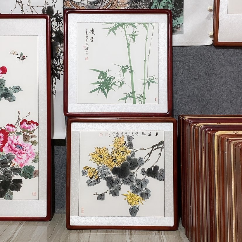 【闪购商品】国画书画作品带框63×63厘米