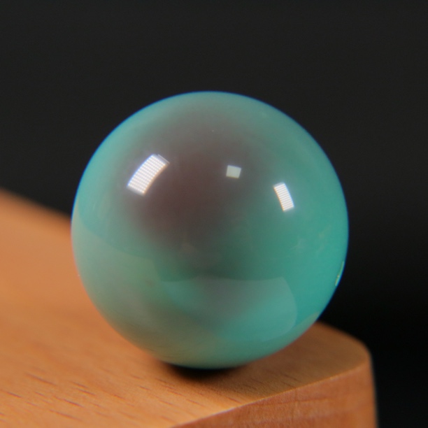 原矿绿松石精品水波纹圆珠 直径22.8mm，重14g，超特色天然水波纹