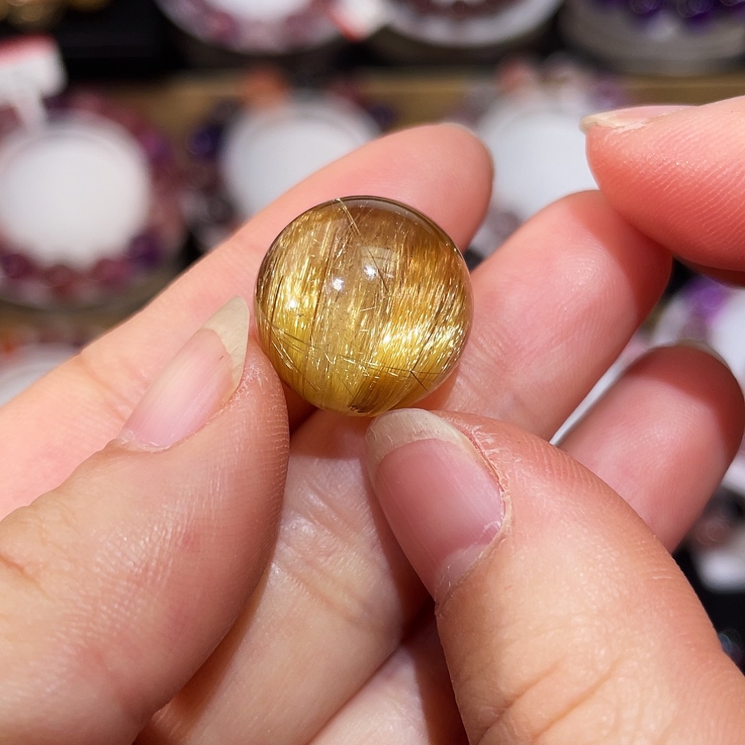 水晶未镶嵌手链钛晶单珠17.6