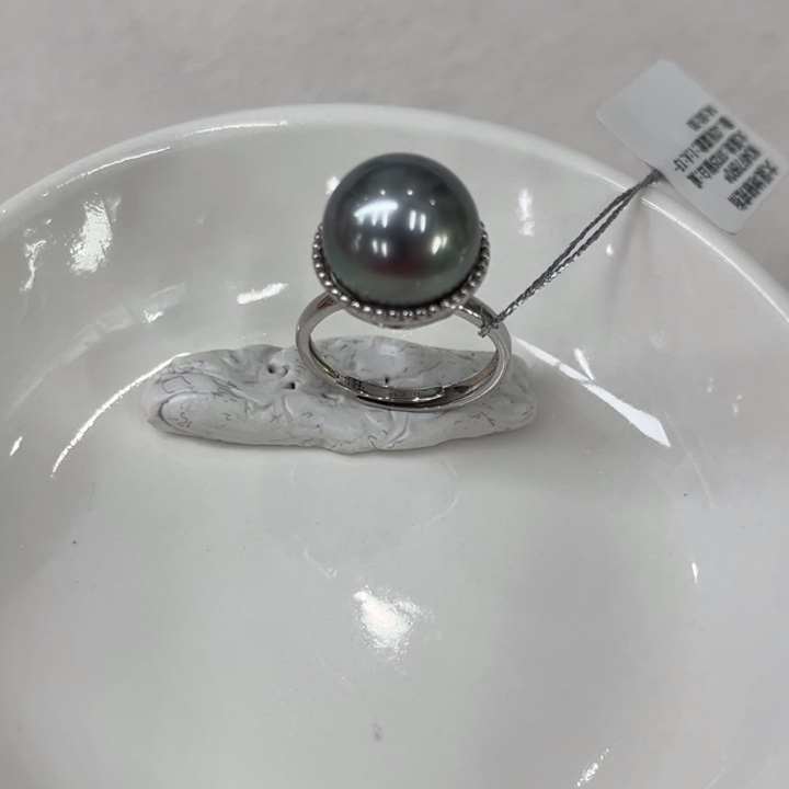 银S925镶嵌海水珍珠戒圈13-14
