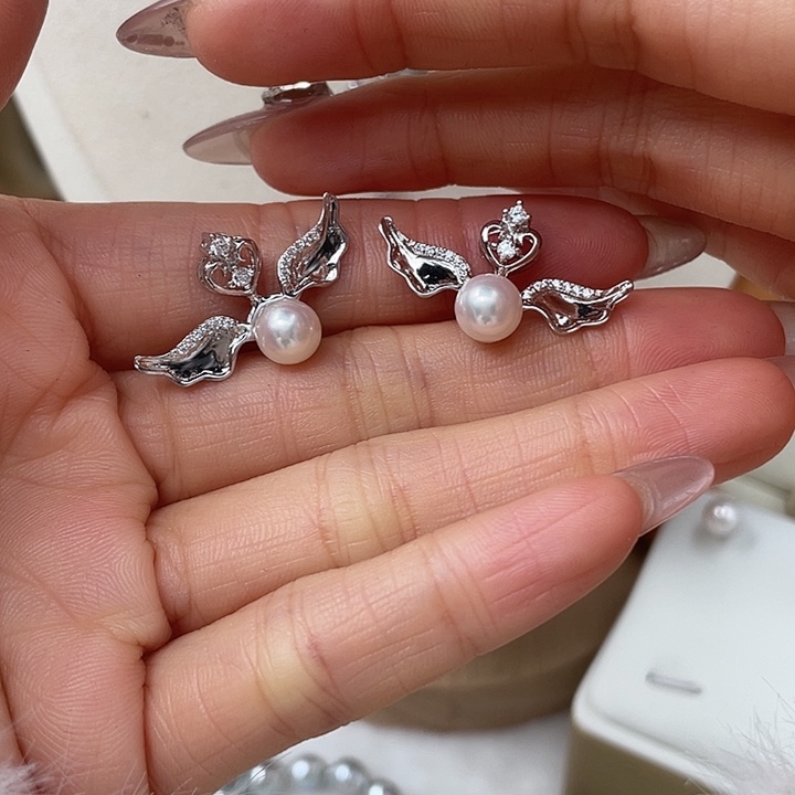 银S925镶嵌海水珍珠吊坠(不含链)