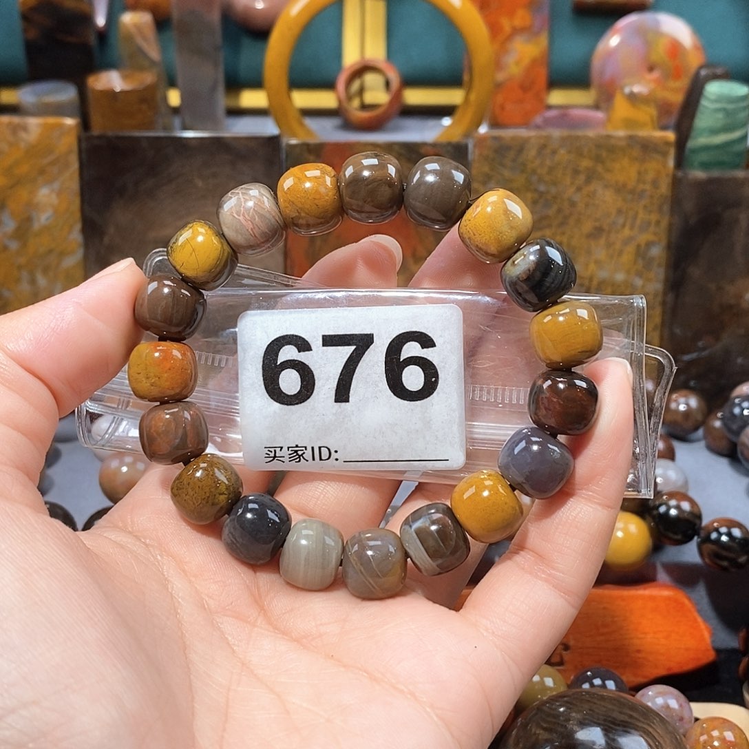 硅化玉天然北票硅化玉手串未镶嵌