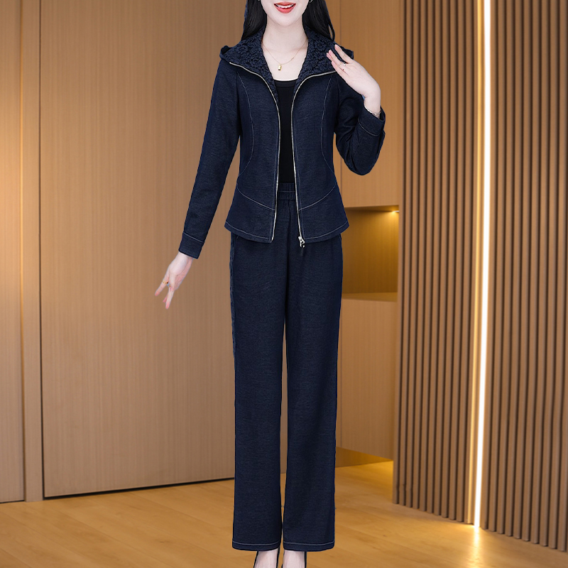 【外套+裤子】24436优雅新款气质时尚大气减龄收腰显瘦套裤M-4XL-L