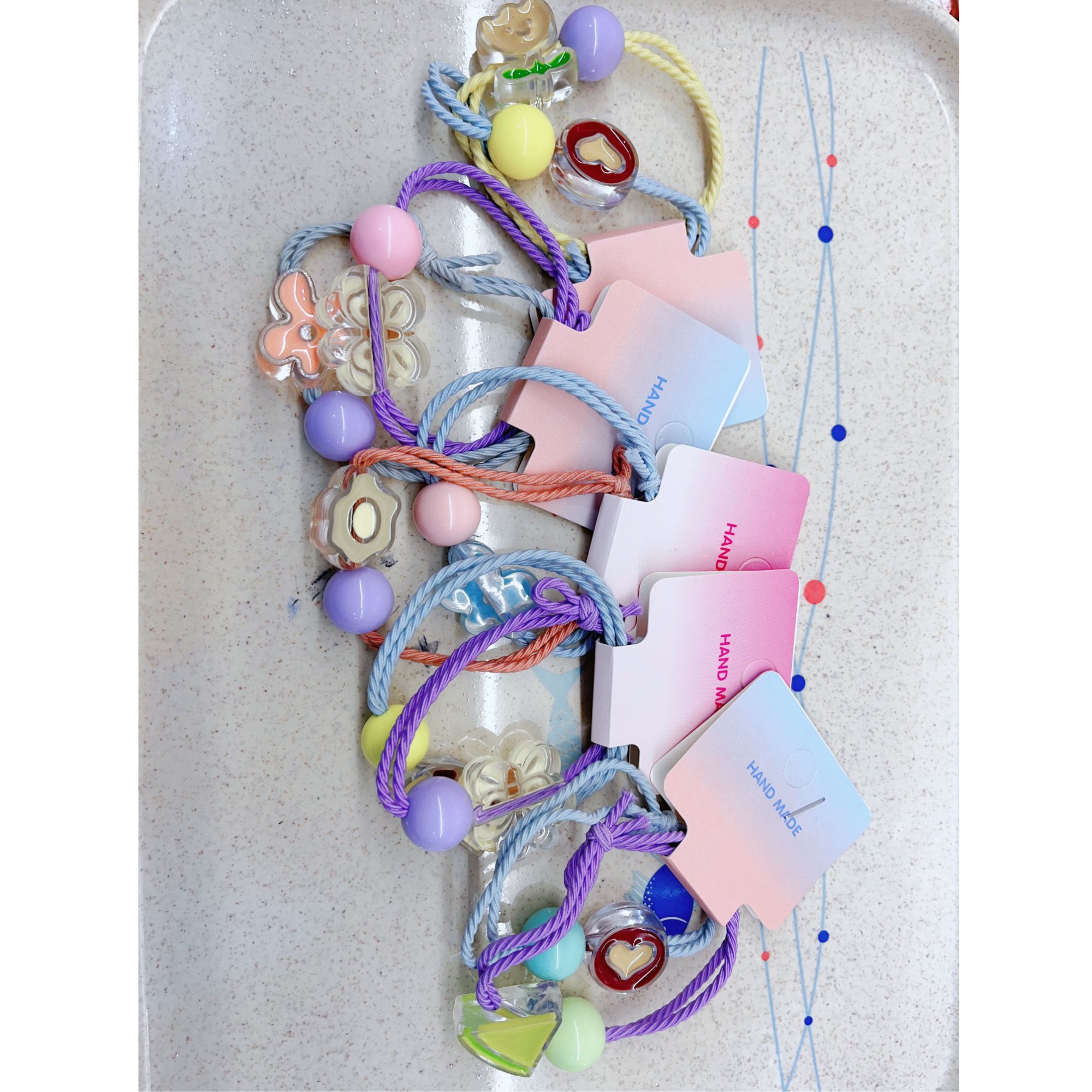 随机发10根发绳女头绳可爱手工女童韩版糖果色日韩发圈