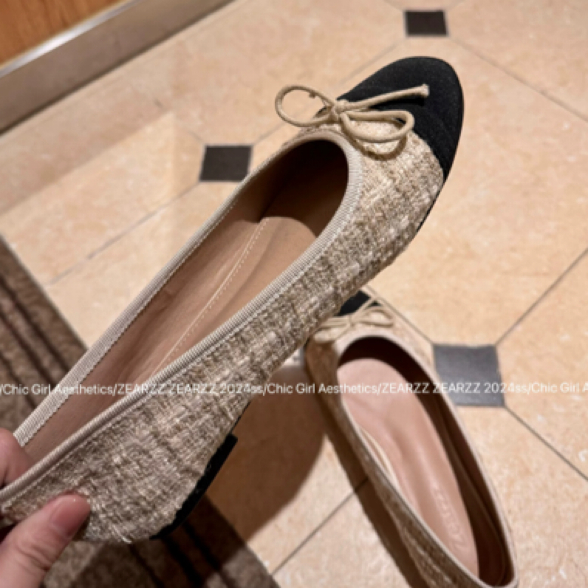 Zearzz/人手一双!新款小香拼色软糯舒适的日常芭蕾鞋