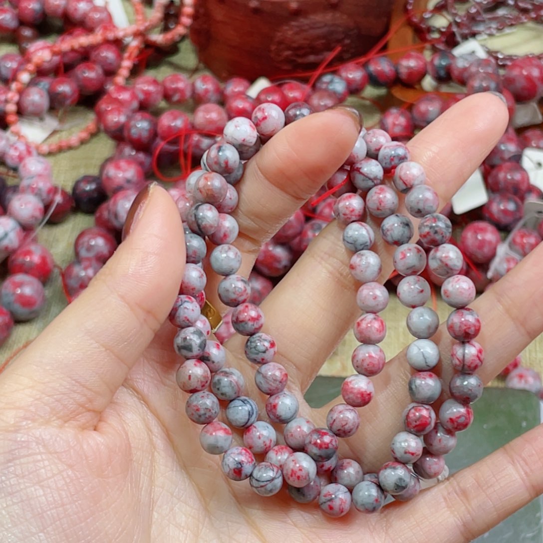 一***川天然辰砂天然原石手串