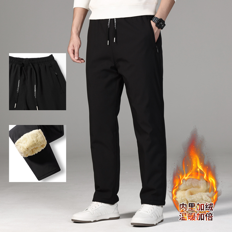 升级版（加绒加棉）冬季加厚加绒休闲裤男运动宽松大码防风防水保暖