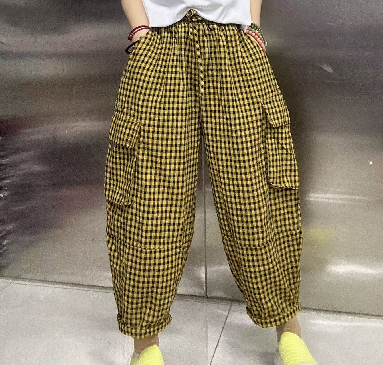 格子百搭工装裤217188