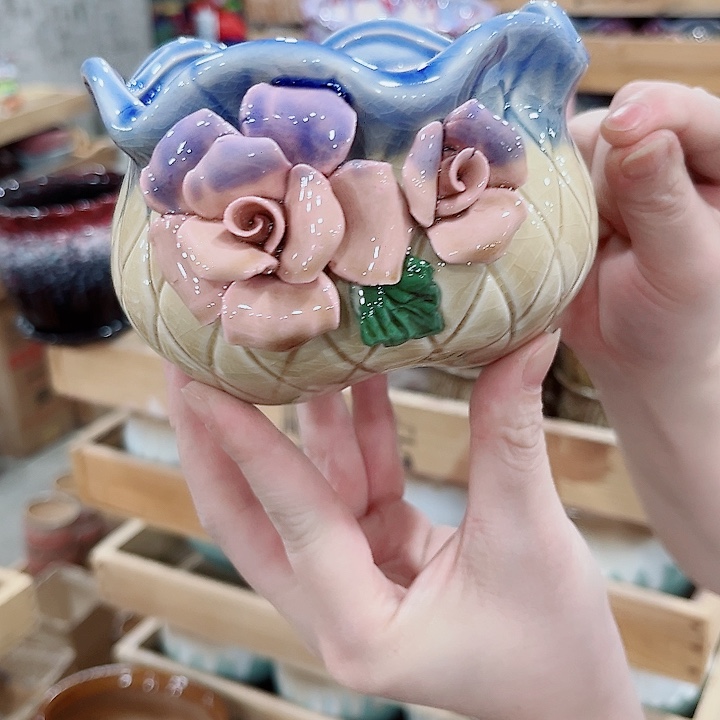 有孔.凑单10元陶瓷花盆发货！