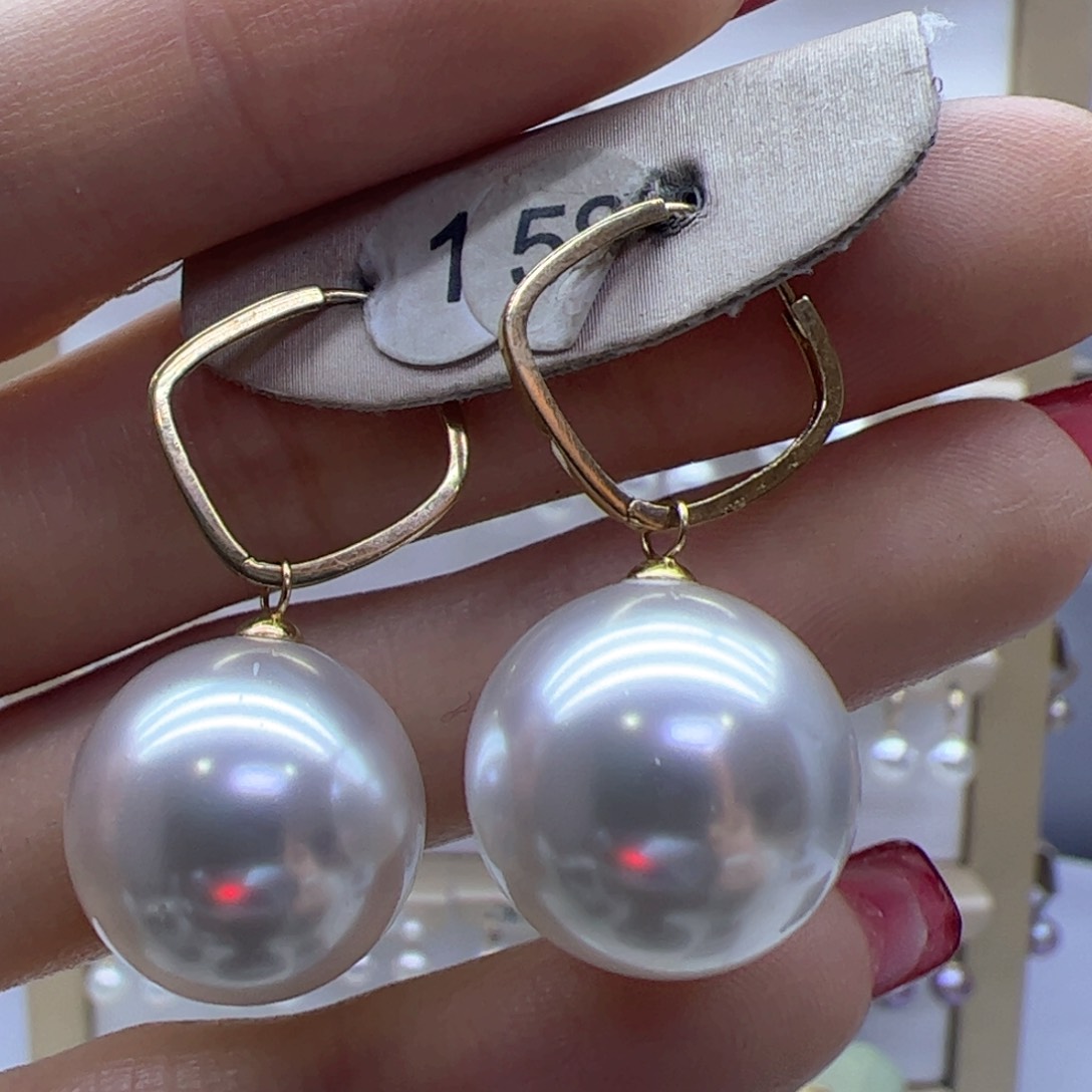 淡水珍珠耳饰18K金镶嵌