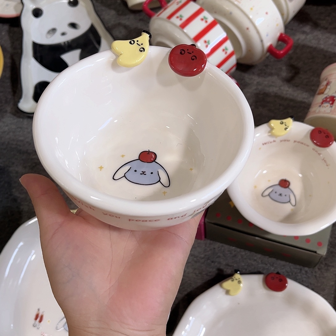 爆款正品苹果小狗5寸陶瓷餐具