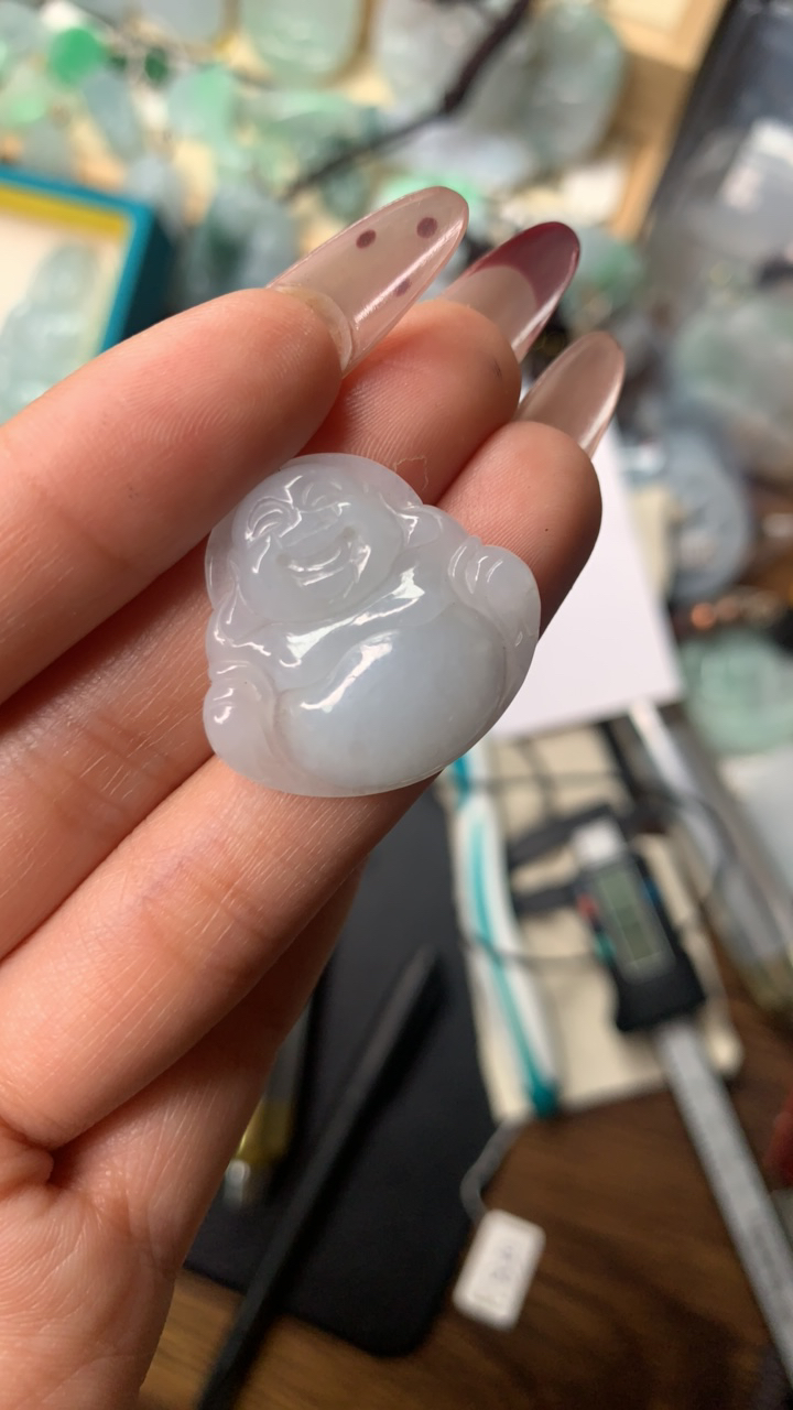 天然翡翠佛公吊坠