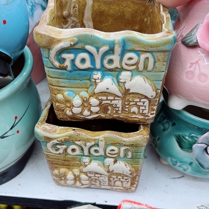 多肉绿植陶瓷花盆9.9包邮，有孔