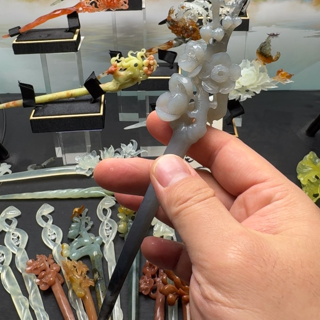 岫玉发饰未镶嵌明君是发簪天花板