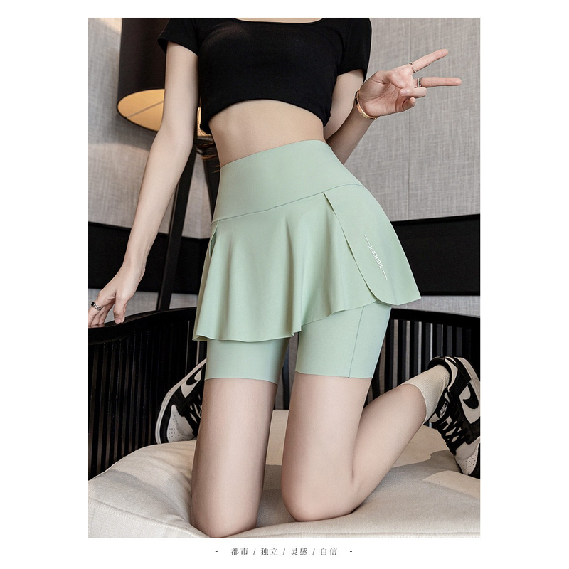 大码瑜伽假两件鲨鱼裤高腰显瘦运动外穿-8315