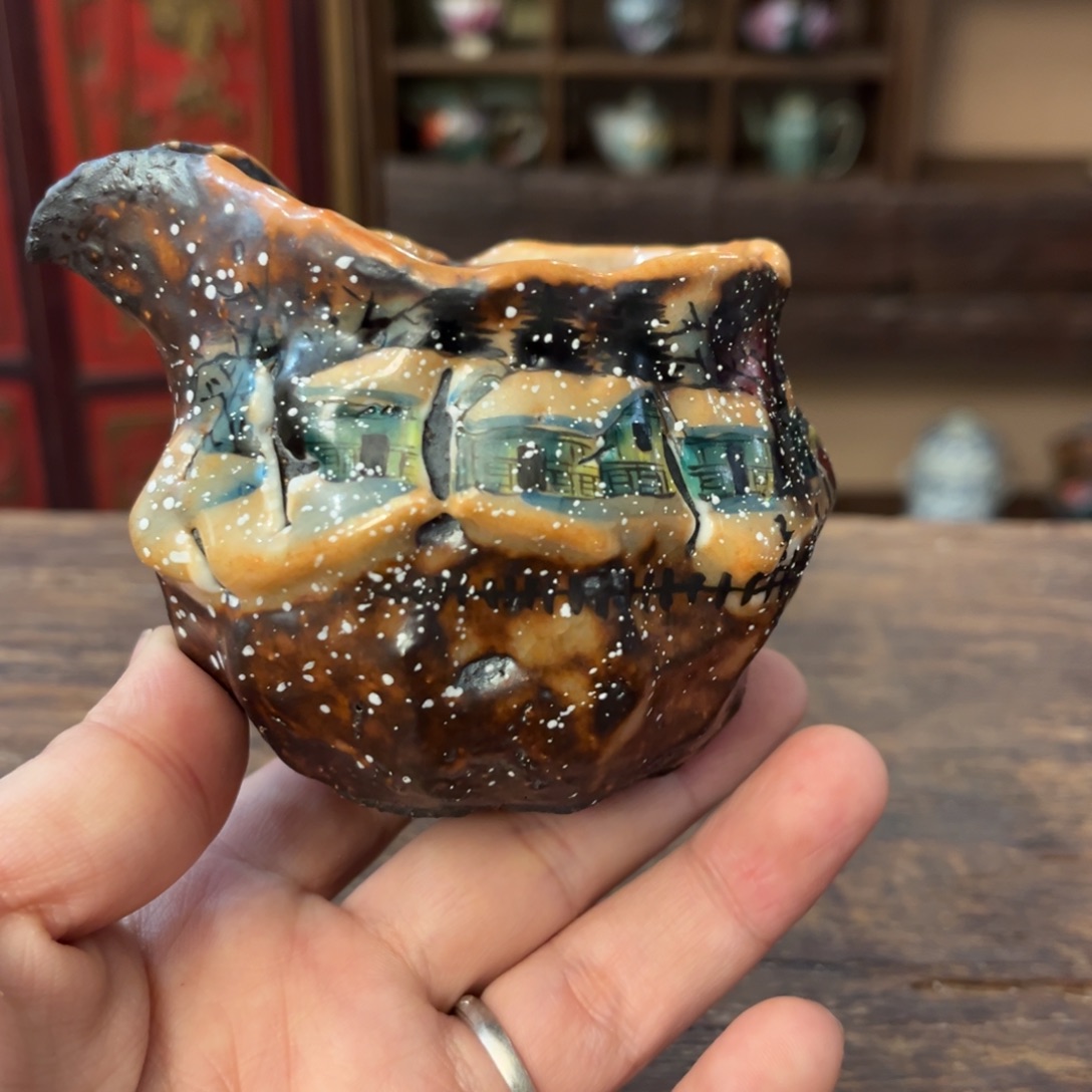 踏***者柴烧手工手绘陶瓷