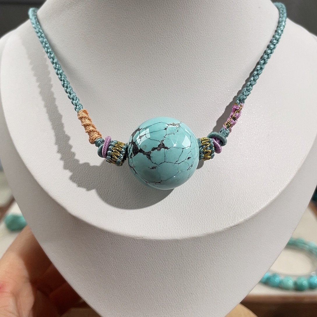 绿松石未镶嵌经典圆珠卡22