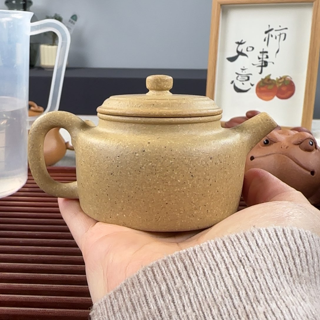 紫砂茶壶微瑕德钟墨绿泥150ml
