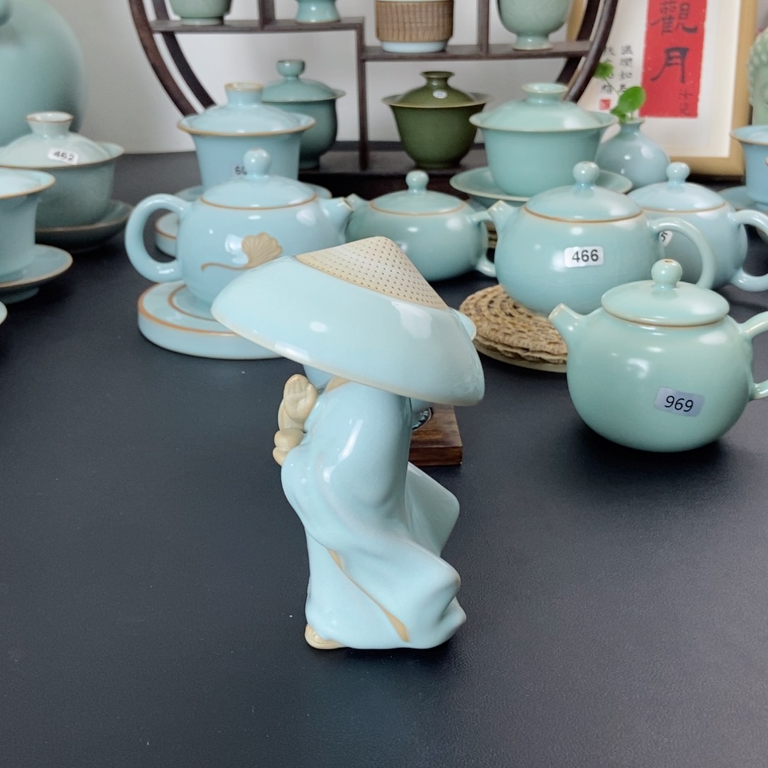 天青釉小和尚茶漏