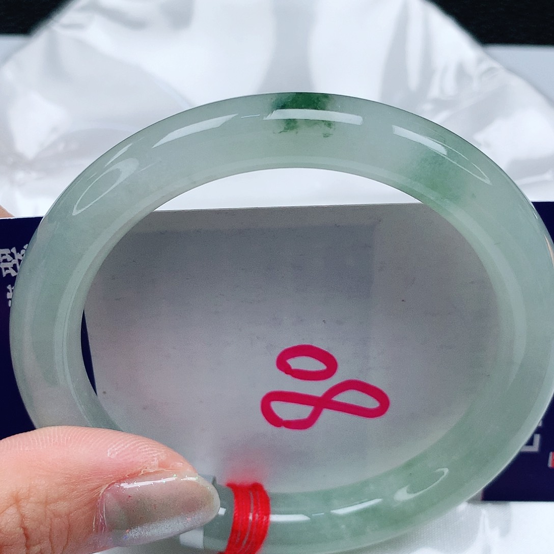 翡翠手镯未镶嵌58圈缅甸天然翡翠A货