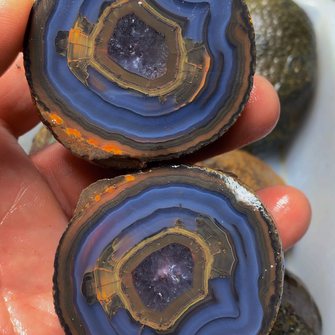 玛瑙/玉髓对石摆件未镶嵌