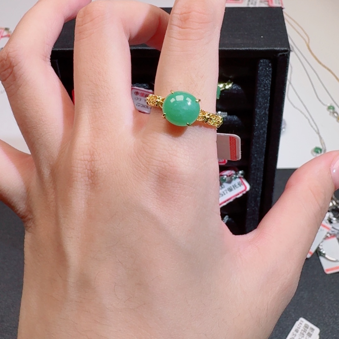 翡翠戒指银S925镶嵌