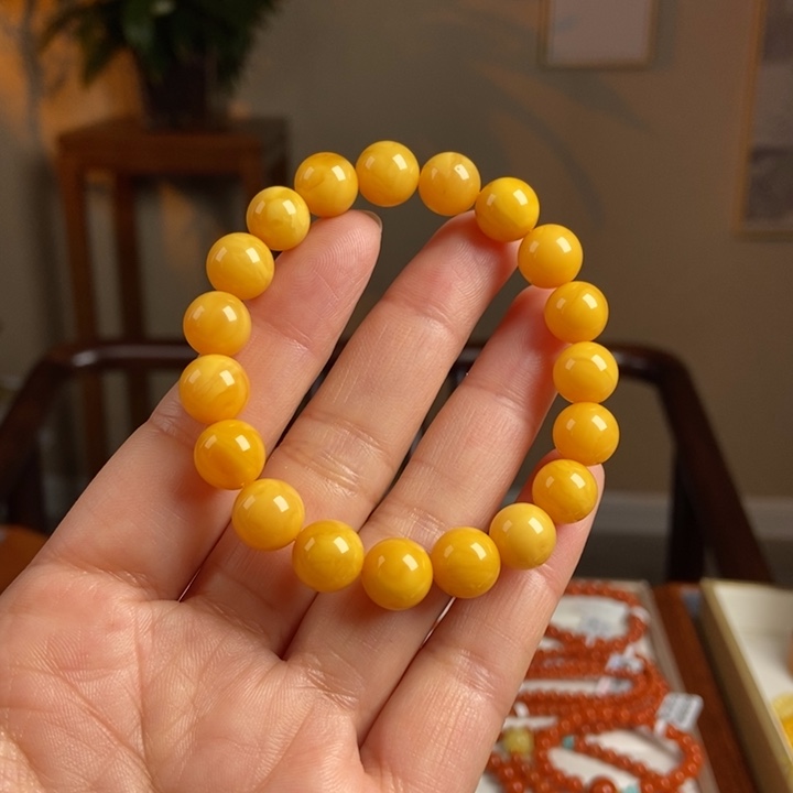 琥珀手链未镶嵌虎**~蜜蜡手串10
