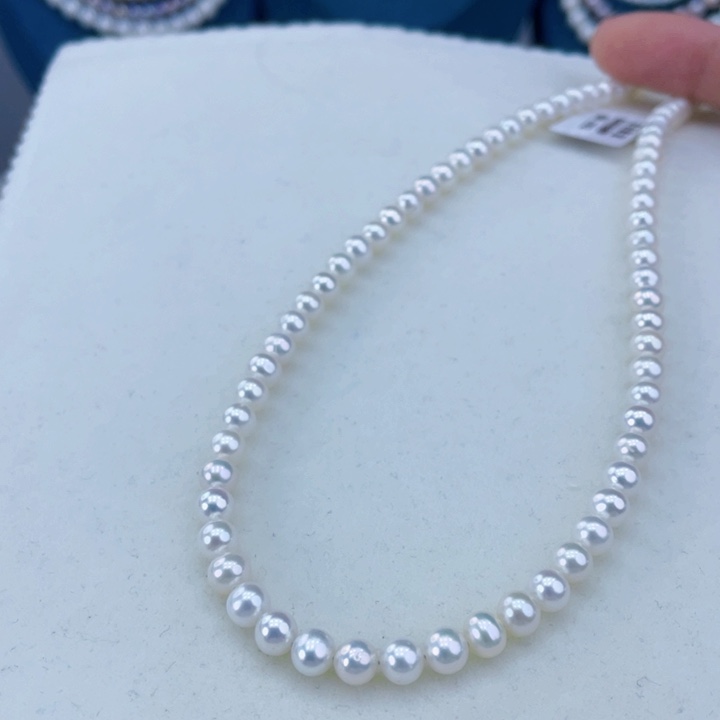 淡水珍珠颈饰未镶嵌卡5极光白炫彩