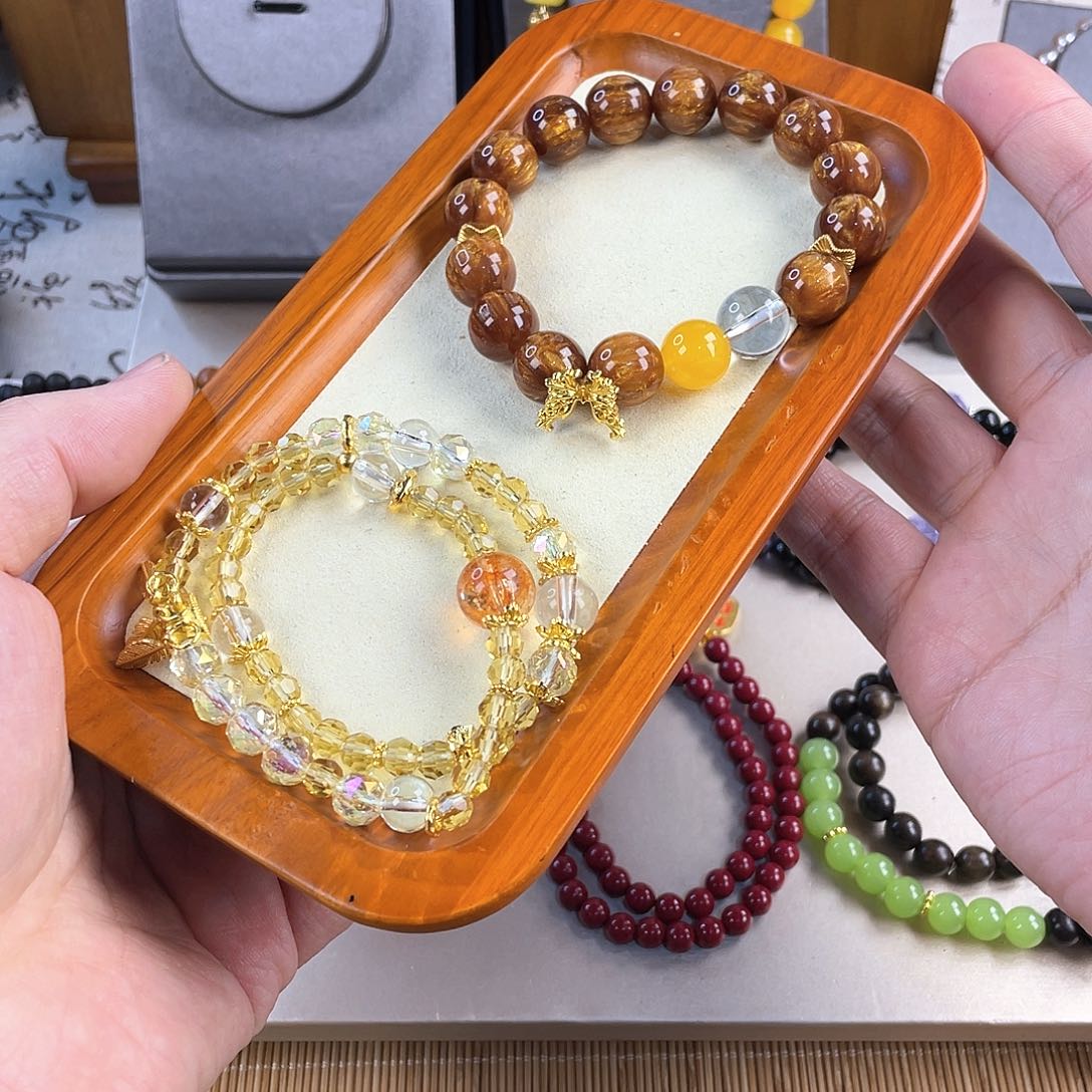 针钠钙石手饰银S925镀金镶嵌