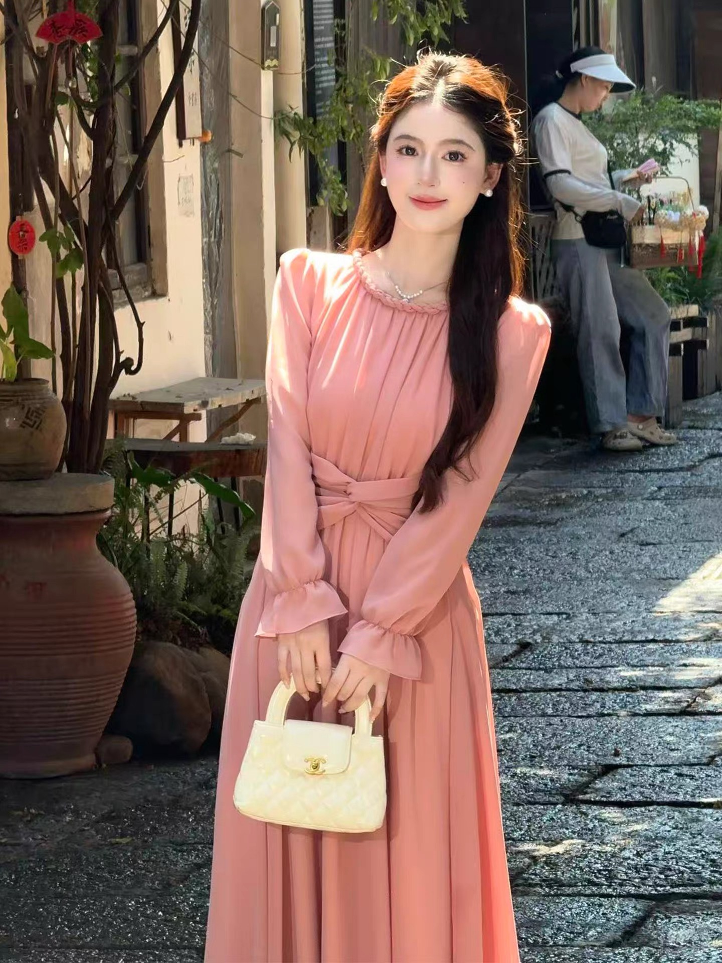 【351-400编码点这里】秋冬新款女士高级感连衣长裙女