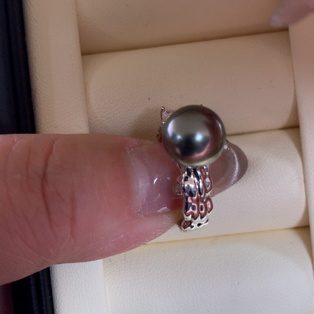 海水珍珠戒指银S925镶嵌