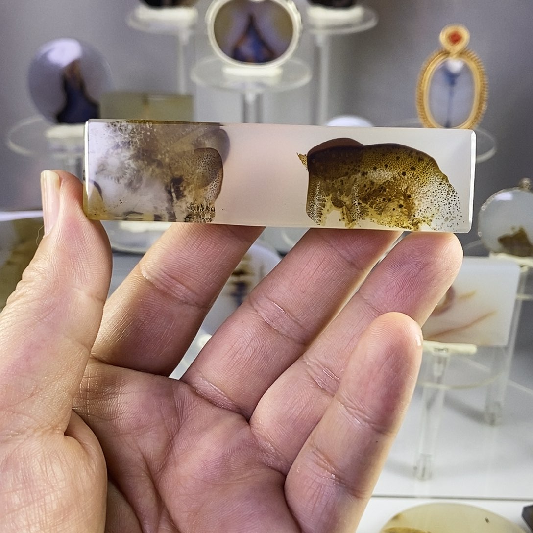 合成碳硅石非金属时尚图纹画面石饰品