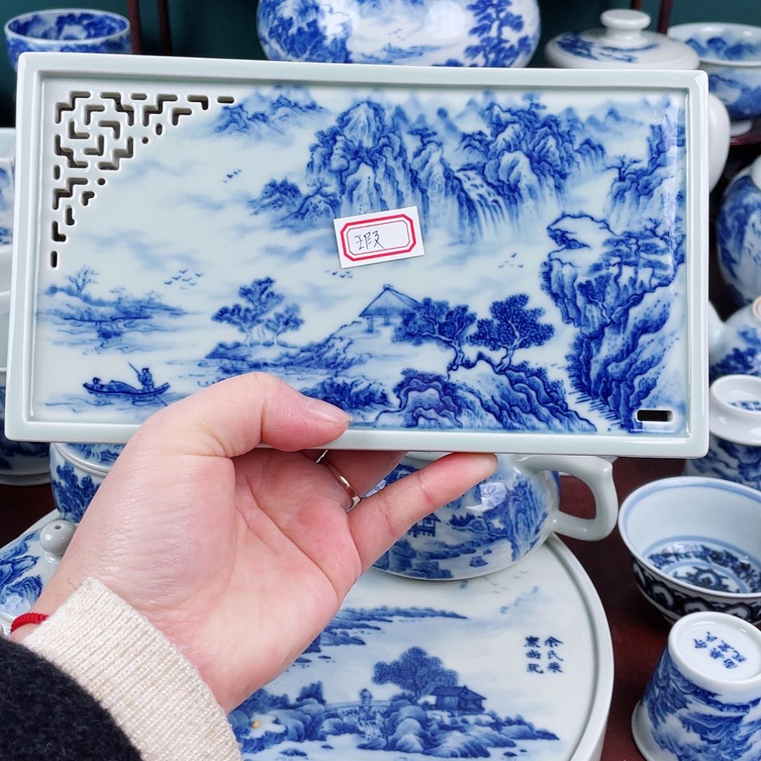手工手绘青花，青花