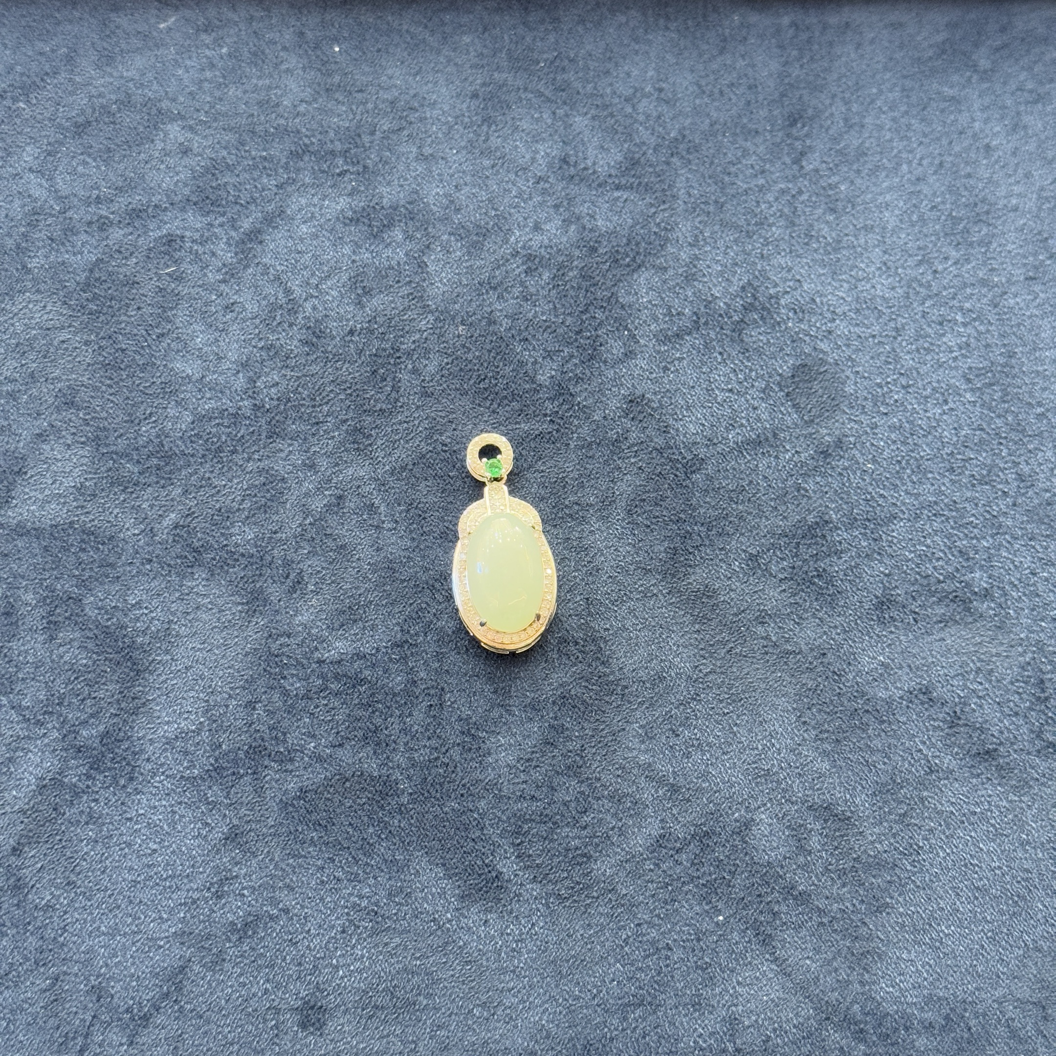 宋雅翡翠蛋面水滴S925银时尚新中式项链（多样性发其一）