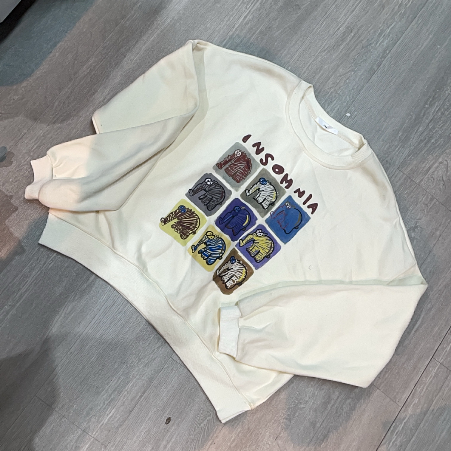 圆领彩绘大象印花图案设计休闲百搭长袖卫衣-果梓0018