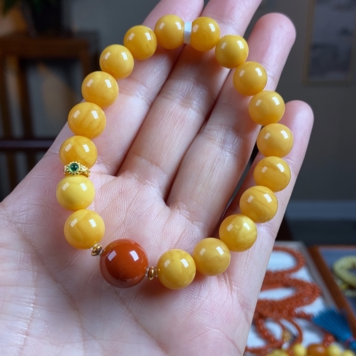 琥珀手链未镶嵌蜜蜡手串10