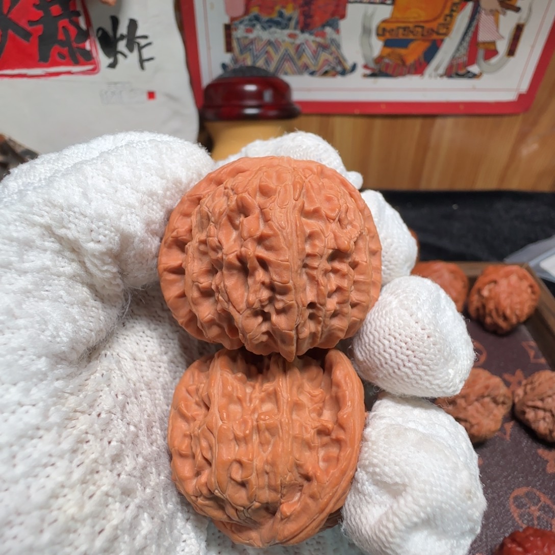 拾***々吊坠文玩核桃白狮子