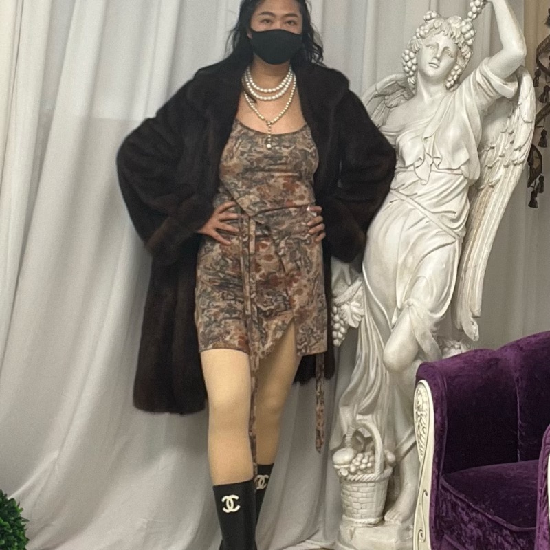 中古貂外套进口vintage大挽袖（私拍不发砖拍链接001)