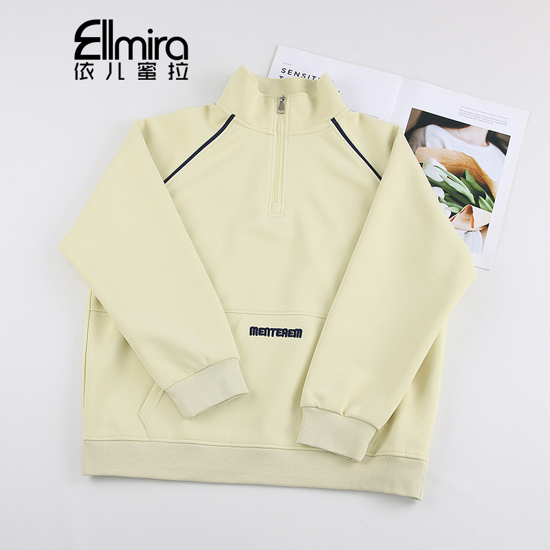 8985女童卫衣立领儿童上衣套头运动2025新款洋气女大童潮