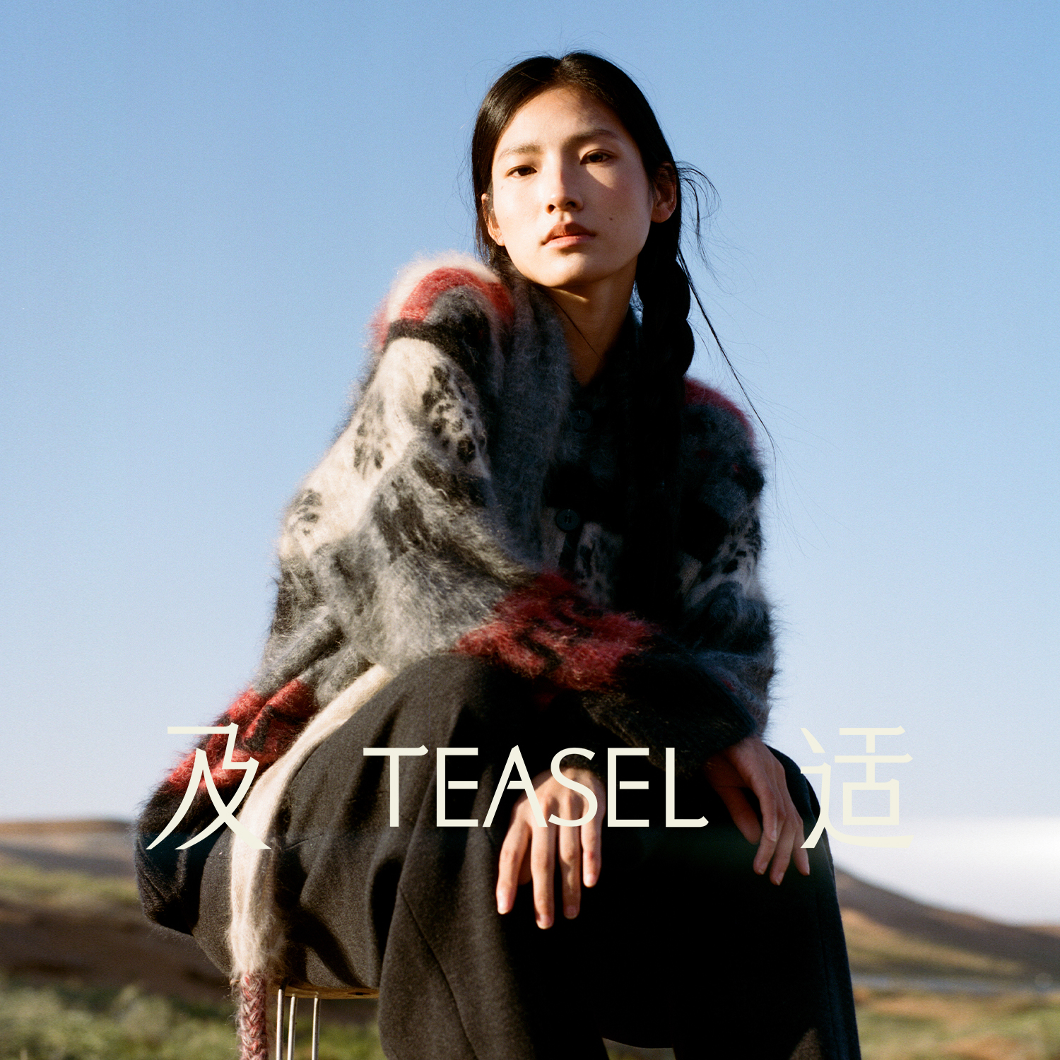 TEASEL 重工提花拉绒含围巾纯羊绒费尔岛针织开衫2513556