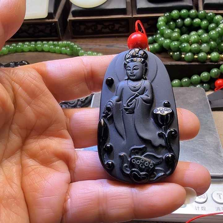 黑曜岩未镶嵌颈饰