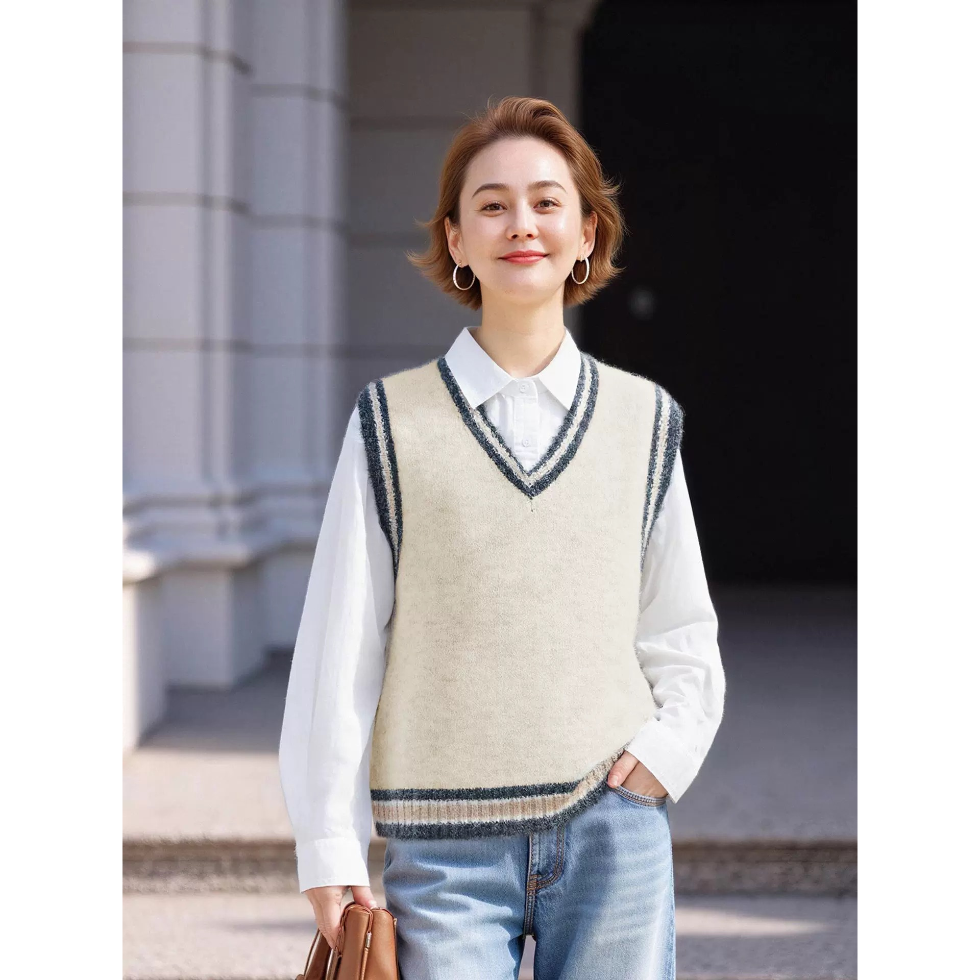 0349 春秋2025新款针织背心毛衣8203 大仓库