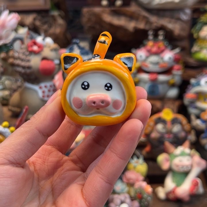 陶摆件小镇青花每日有新品